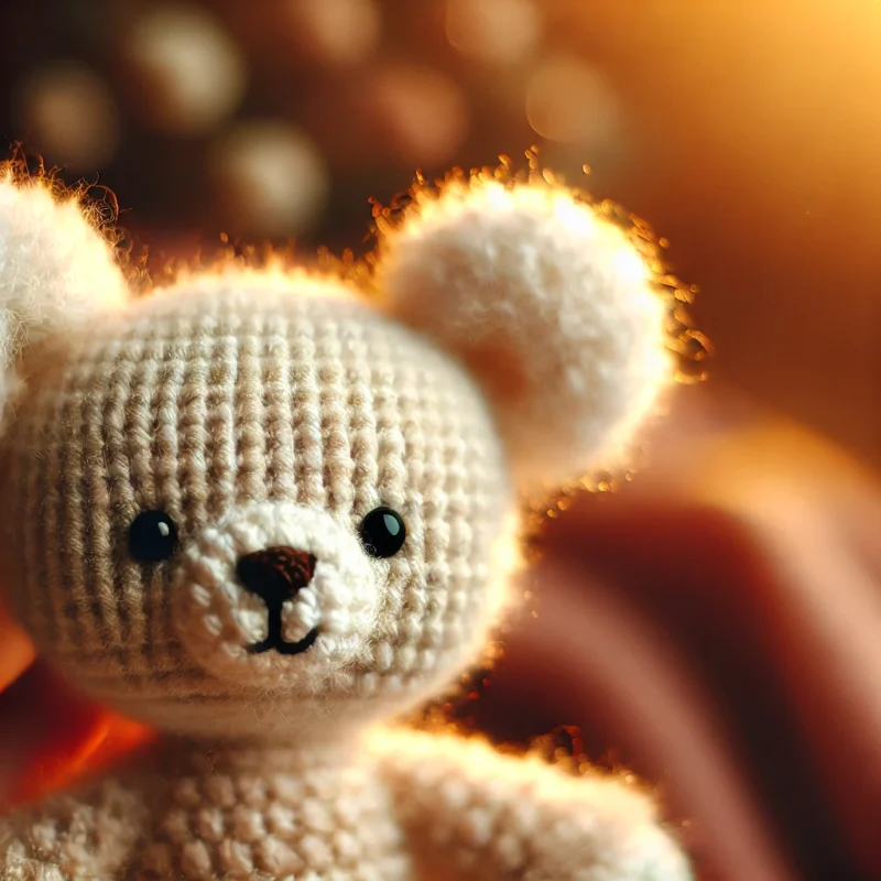 DALL·E 2025-02-06 21.28.19 - A close-up of a handmade crochet fuzzy animal plush, featuring a soft and fluffy texture. The animal could be an adorable bunny, kitten, or bear, with